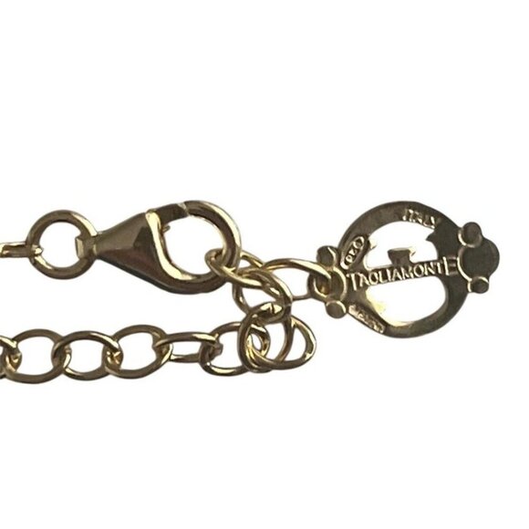 New TAGLIAMONTE 18K Gold plated Garnet Medusa Charm Necklace 18" -Made In Italy - Picture 7 of 9